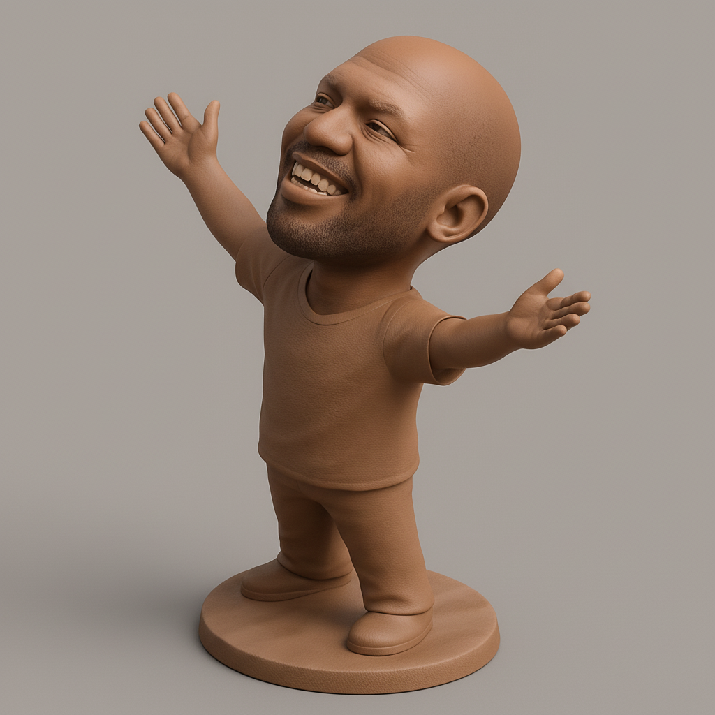 silhouette 3d printer maker-3d portrait printing_Joyful Embrace Figurine: Spread Happiness & Good Vibes
