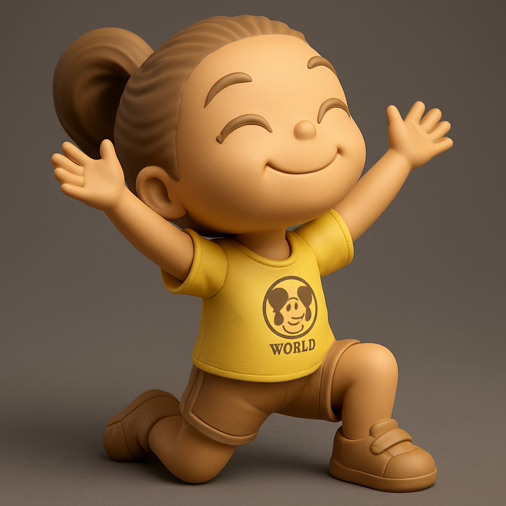 face anatomy 3d model-create 3d face model from photo_Celebrate Joy: Happy Child Hug Pose Model