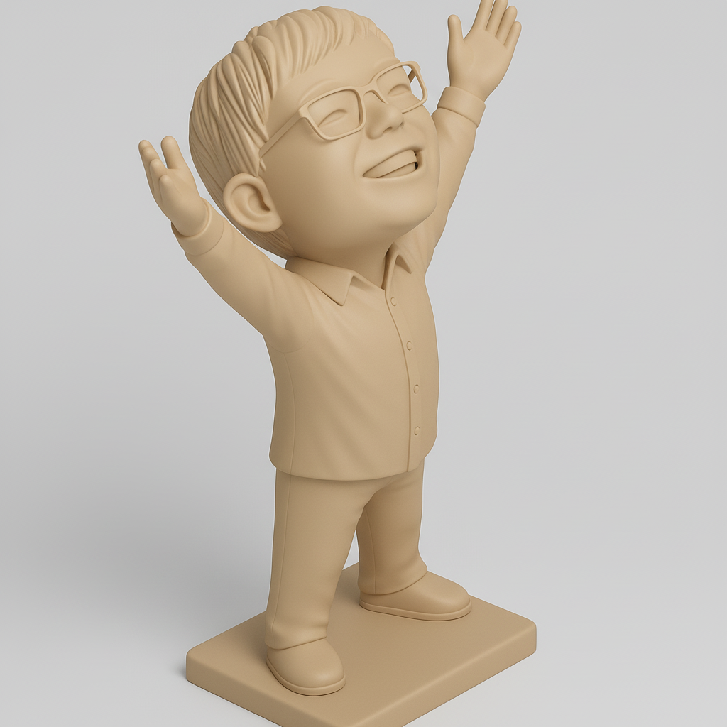 face anatomy 3d model-create 3d face model from photo_Joyful Kid Character for 3D Printing