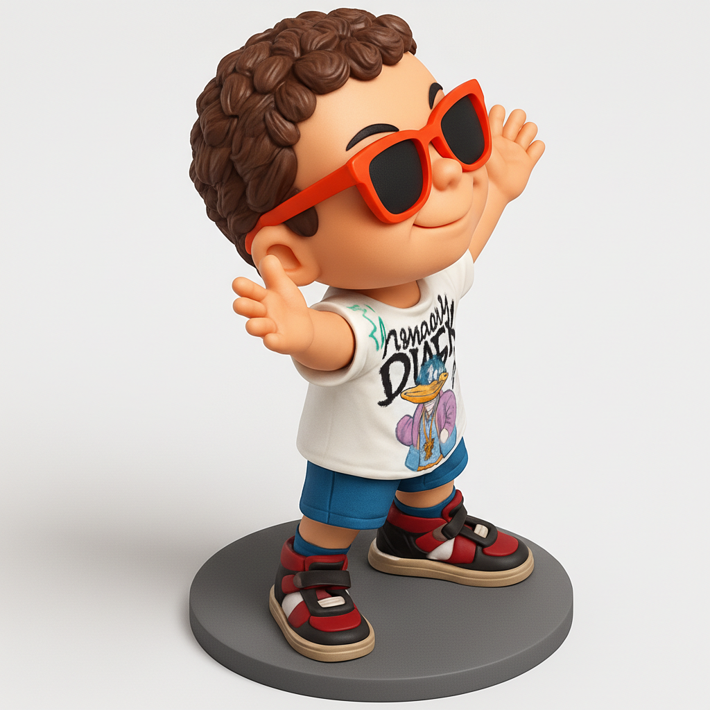 face anatomy 3d model-create 3d face model from photo_Cool Shades Kid Figurine: Bring Joy to Your Desk!