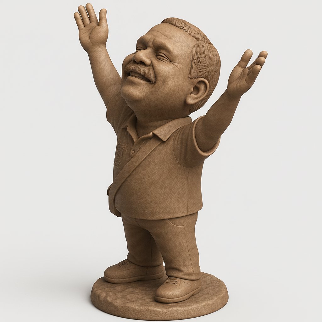 silhouette 3d printer maker-3d portrait printing_Joyful Figure with Outstretched Arms