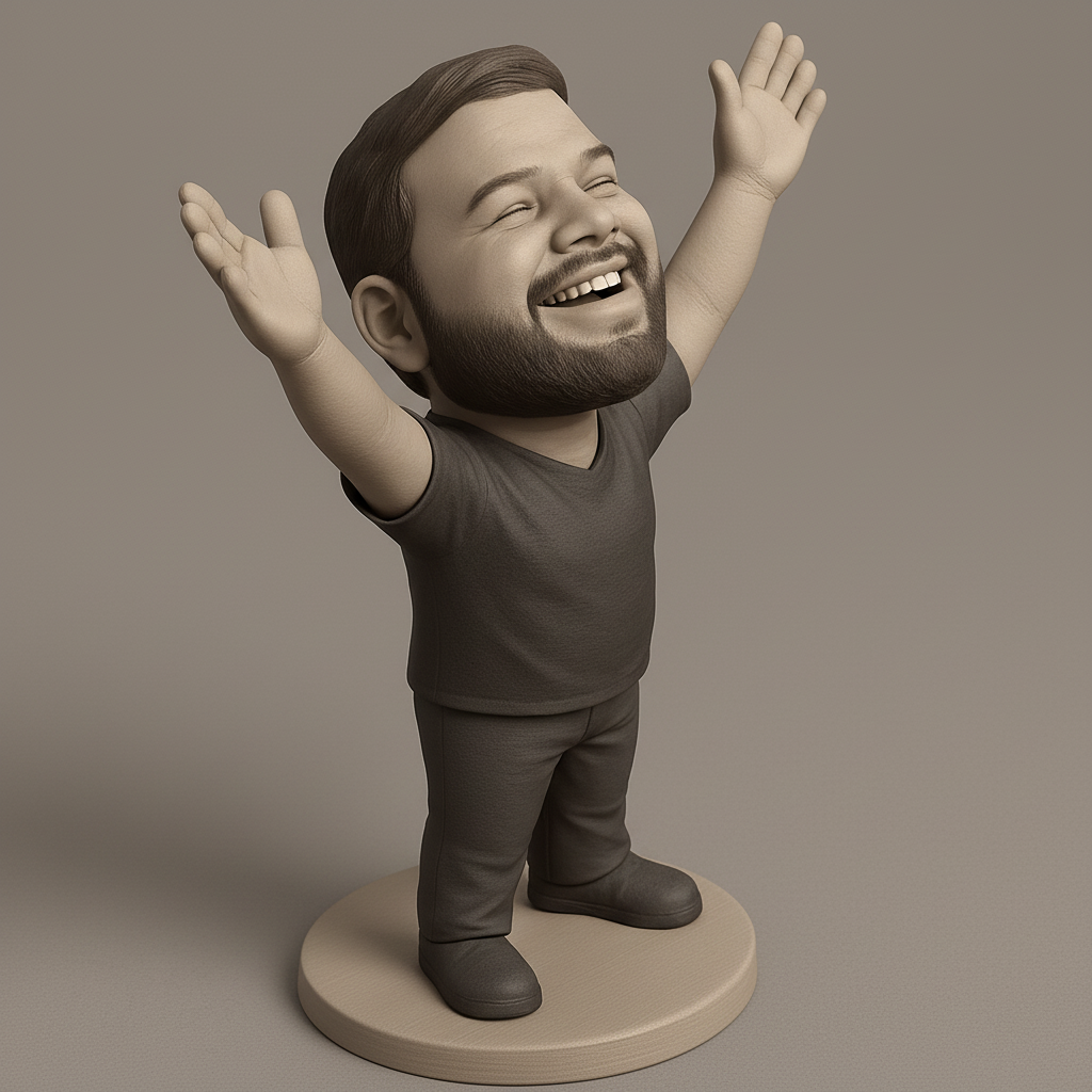 face to 3d model ai-3D portrait printing from photo_Joyful Success Figure: Celebrate Every Win!