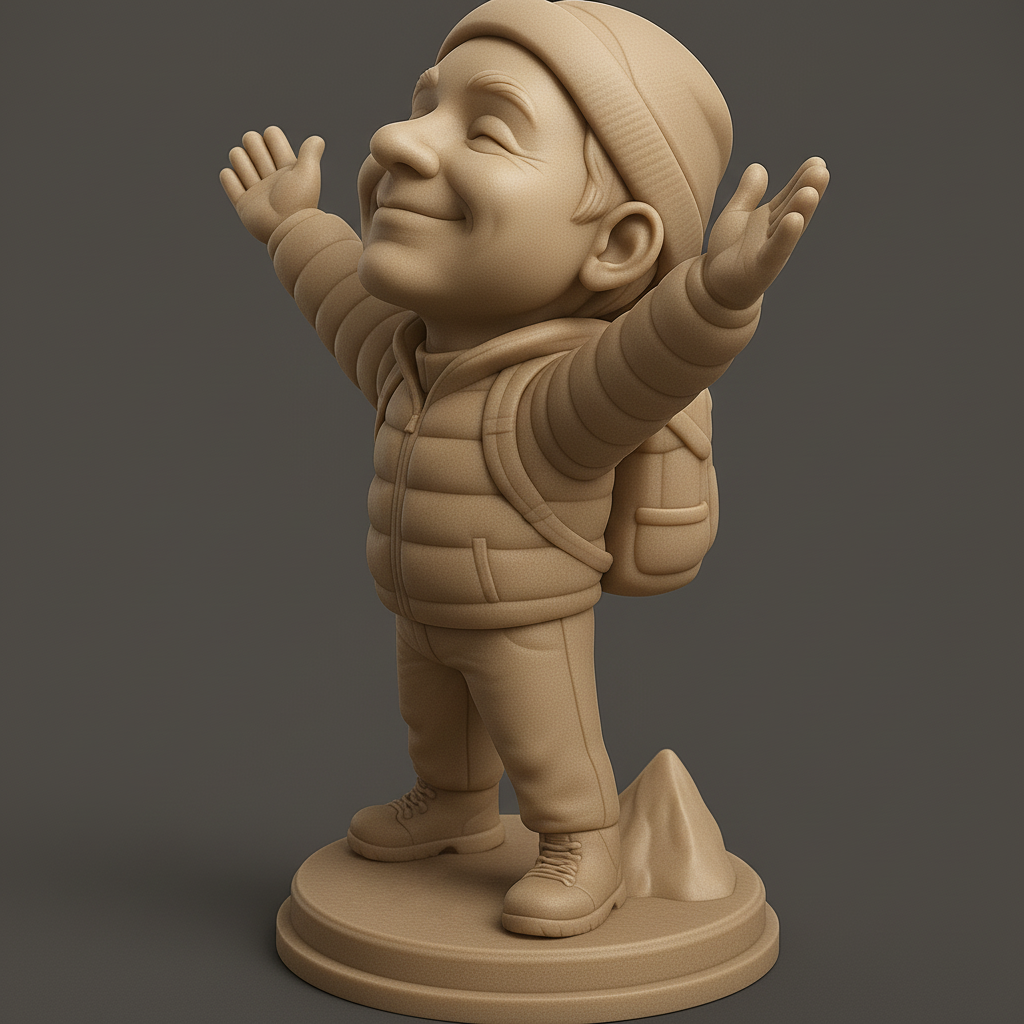 face anatomy 3d model-create 3d face model from photo_Joyful Adventurer Statue