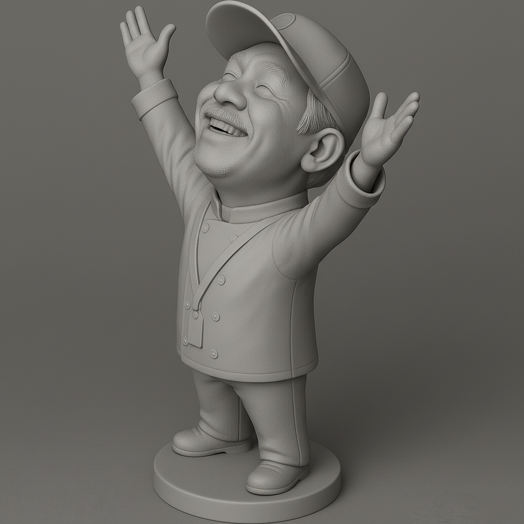 silhouette 3d printer maker-3d portrait printing_Cheerful Chef Figurine for Your Decor