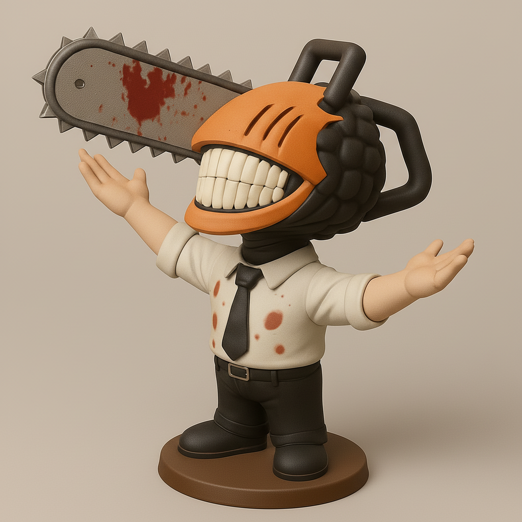 face to 3d model ai-3D portrait printing from photo_Chainsaw Man Denji: Iconic Pose 3D Print!