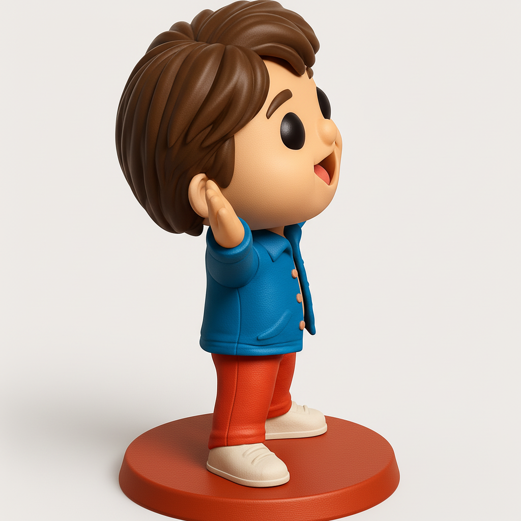 face to 3d model ai-3D portrait printing from photo_Happy Boy Figurine: Your Joyful Desk Companion