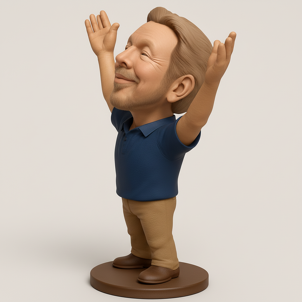 face anatomy 3d model-create 3d face model from photo_Joyful Celebration Man Figurine - Express Success!