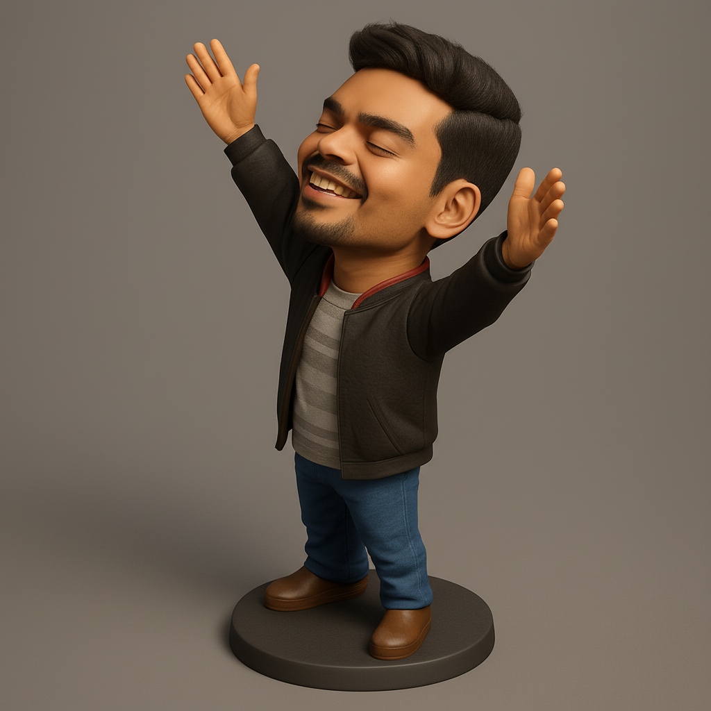 face anatomy 3d model-create 3d face model from photo_Happy Man Desk Buddy - Uplifting 3D Print Model!