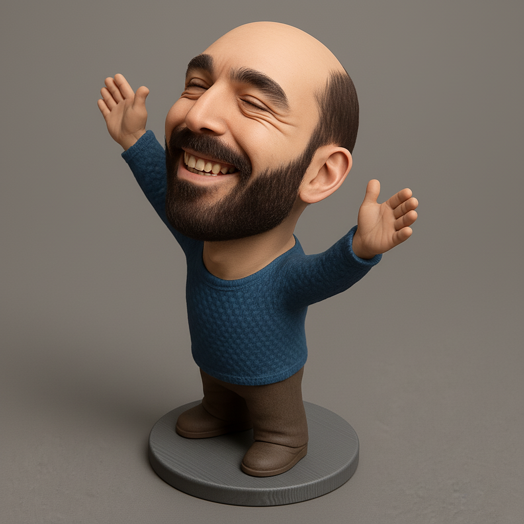 face anatomy 3d model-create 3d face model from photo_Happy Vibes Figurine: Celebrate Joyful Moments
