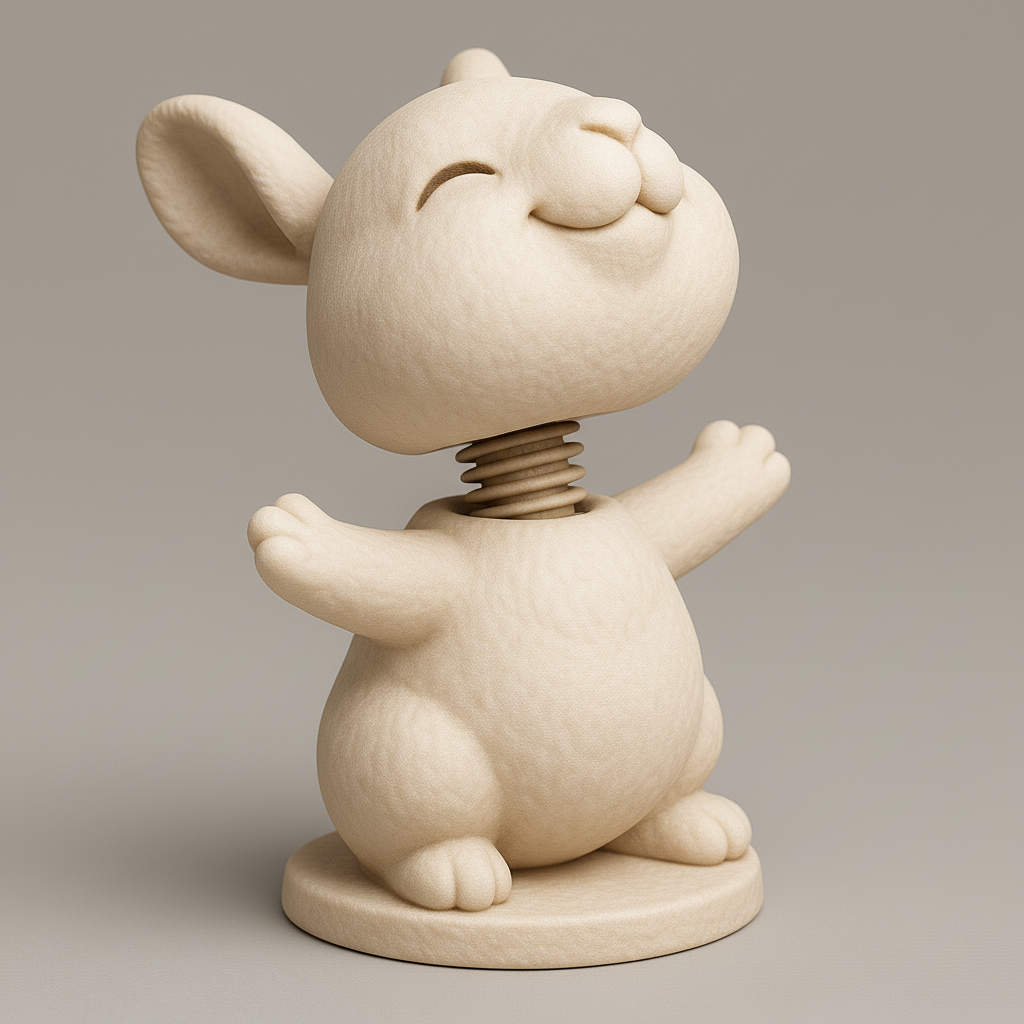 face anatomy 3d model-create 3d face model from photo_Joyful Spring Bunny with Unique Spring Mechanism