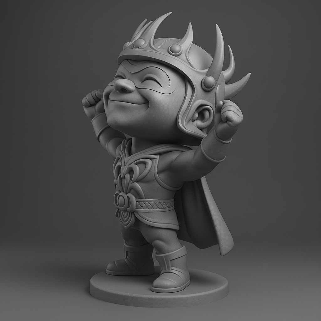 silhouette 3d printer maker-3d portrait printing_Victorious Hero Figurine for 3D Printing