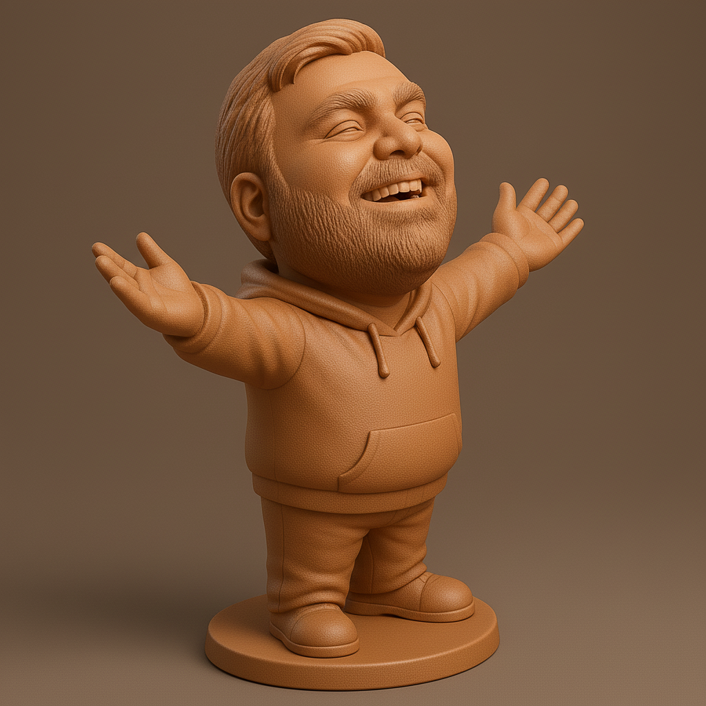 face anatomy 3d model-create 3d face model from photo_Joyful Figurine with Open Arms