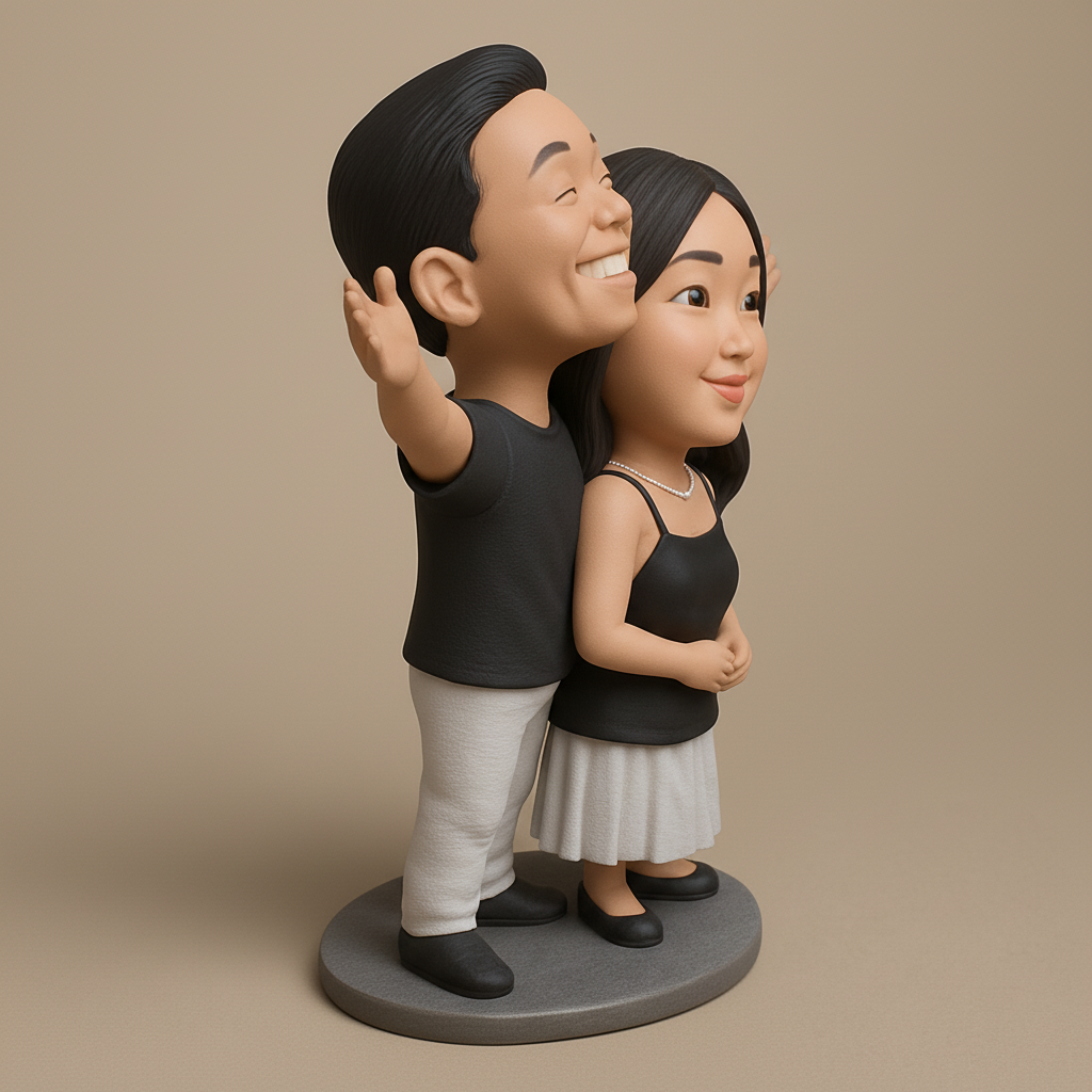 face anatomy 3d model-create 3d face model from photo_Joyful Couple Figurine - Celebrate Love in 3D!