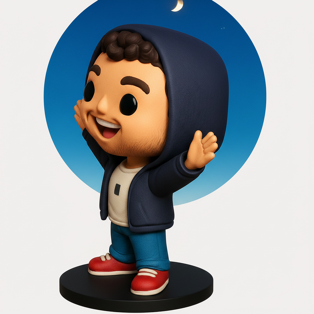 face anatomy 3d model-create 3d face model from photo_Smiling Funko Style Character Desk Buddy