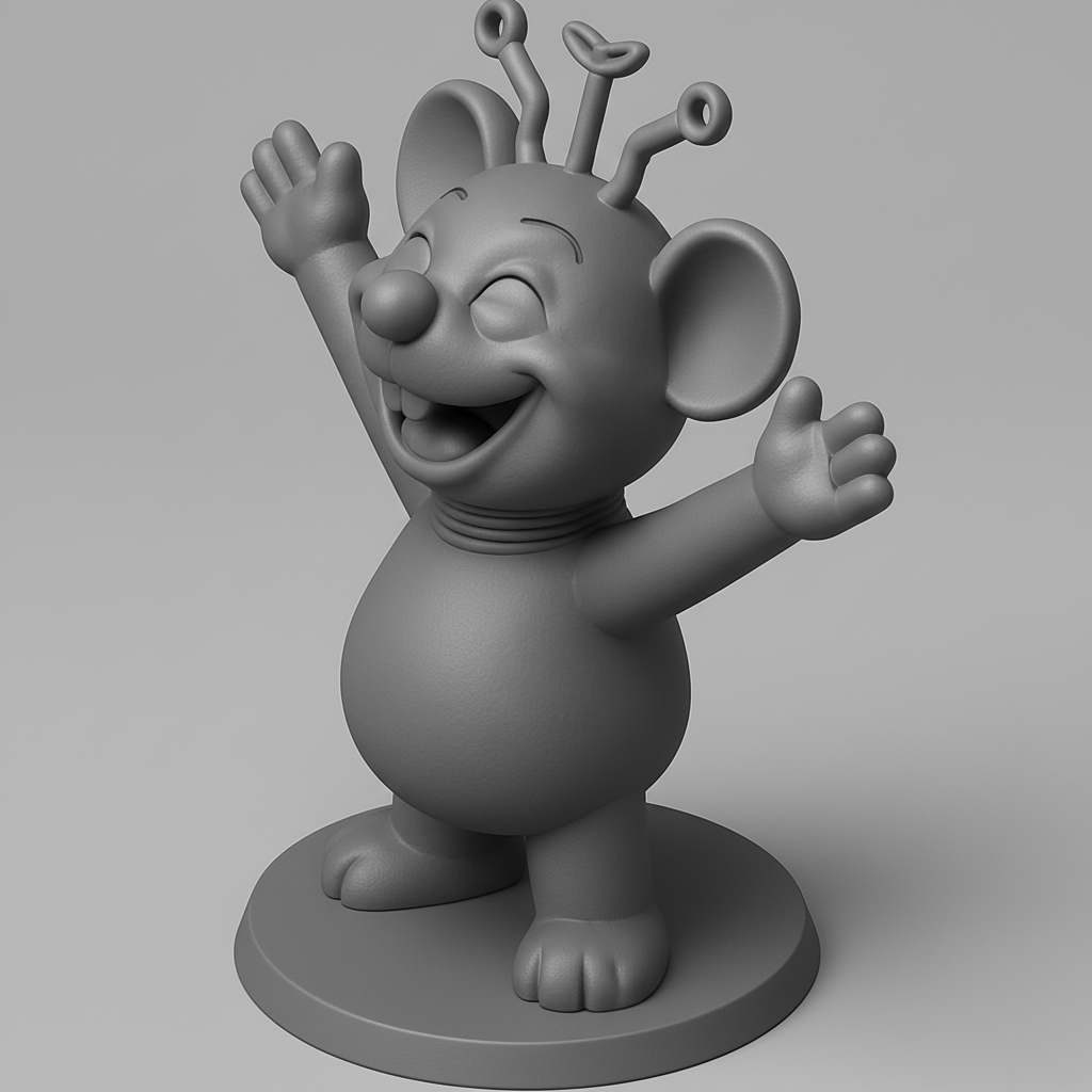 silhouette 3d printer maker-3d portrait printing_Joyful Laughing Alien Pal Figurine