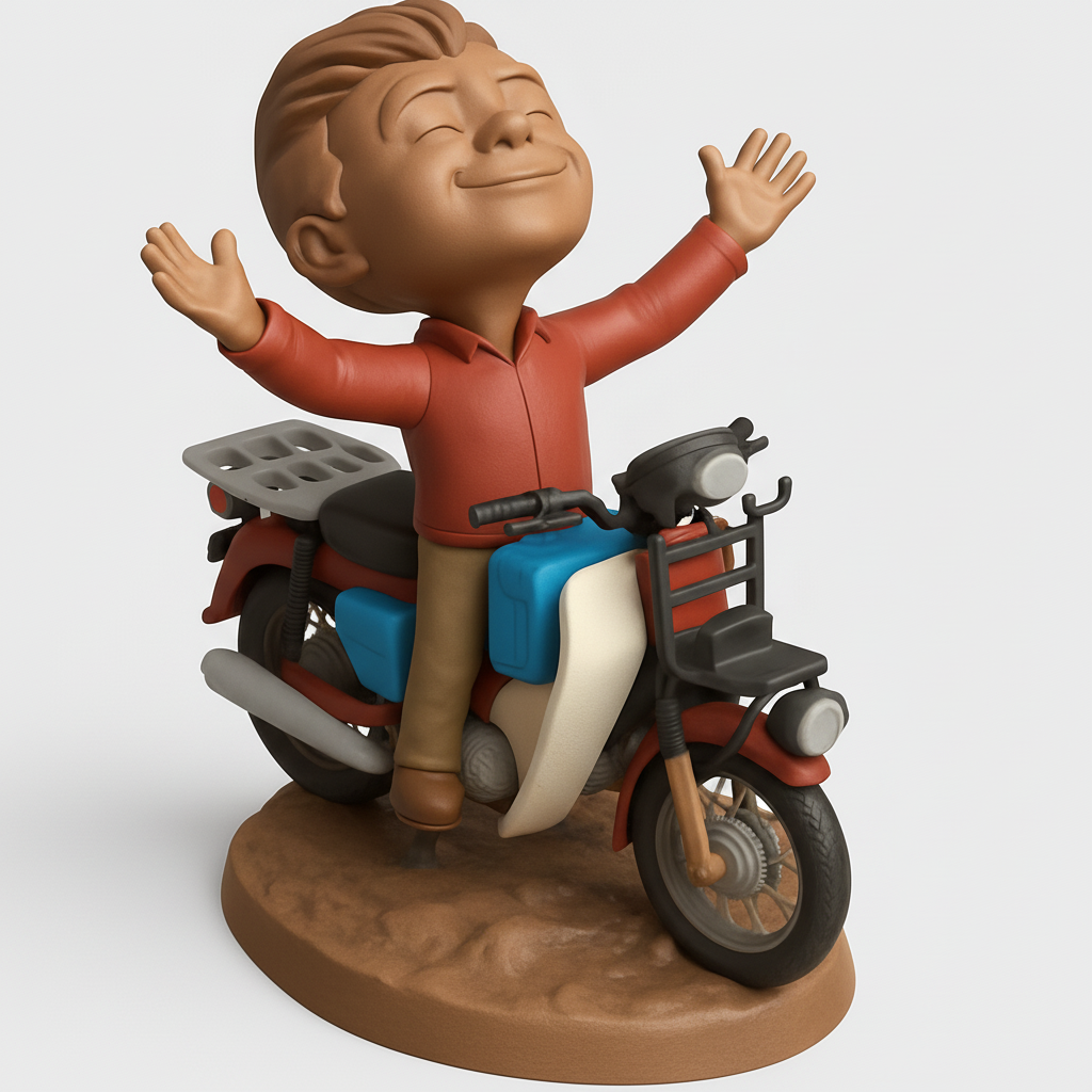 face to 3d model ai-3D portrait printing from photo_Joyride Express: Happy Rider on Classic Cub