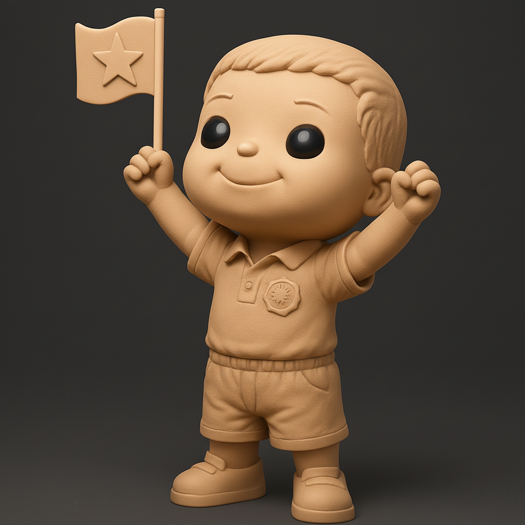 face anatomy 3d model-create 3d face model from photo_Joyful Patriot Boy Figurine - Display Pride & Joy!