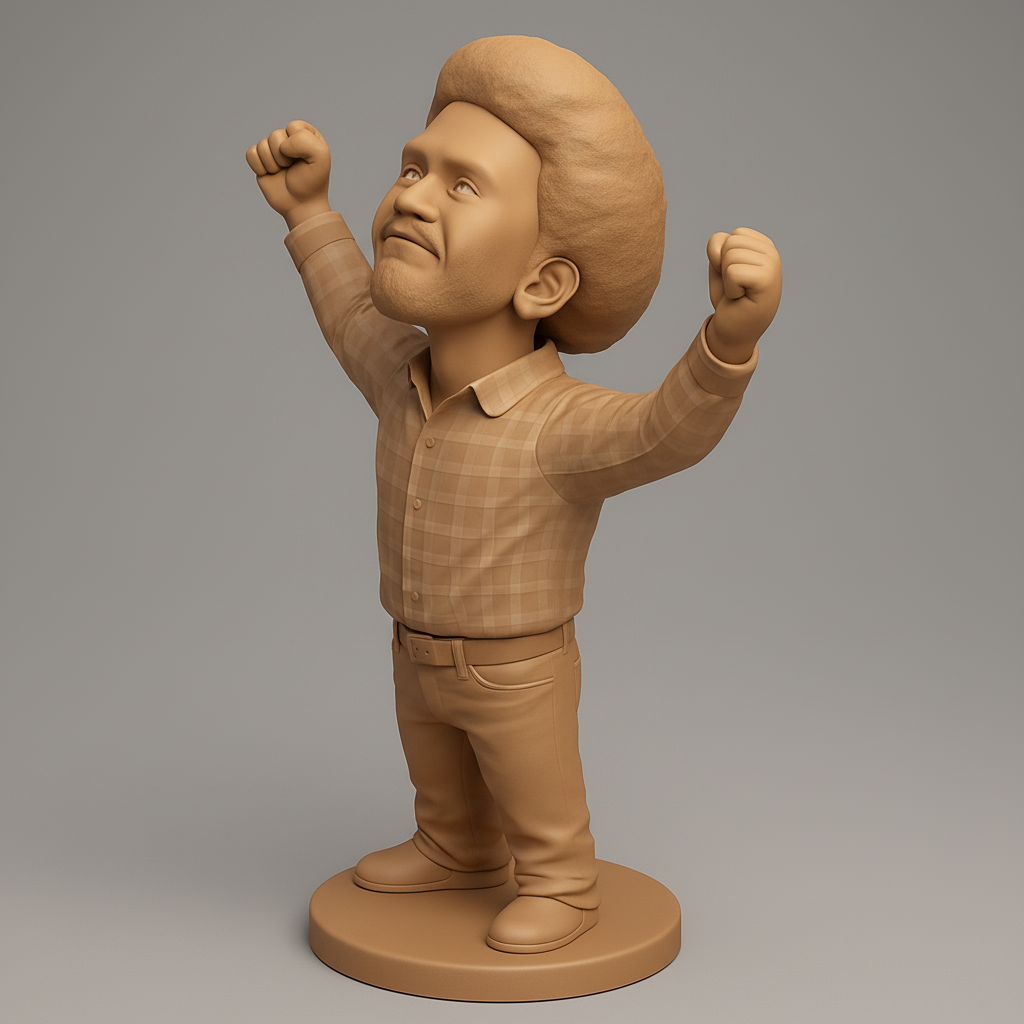 face to 3d model ai-3D portrait printing from photo_Victory Bobblehead: Celebrate Success!