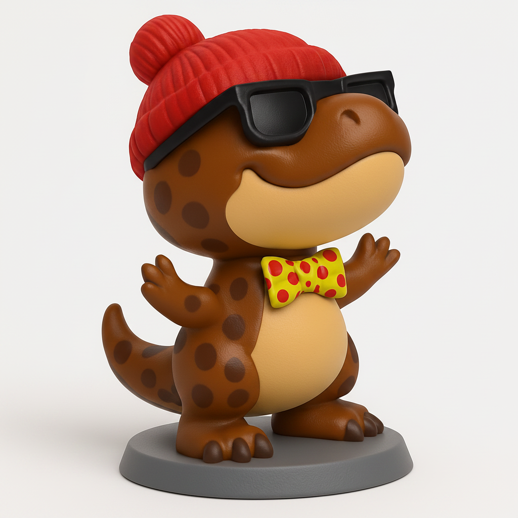 face anatomy 3d model-create 3d face model from photo_Stylish Dino Buddy: Fun 3D Print for Desk Decor & Gifts