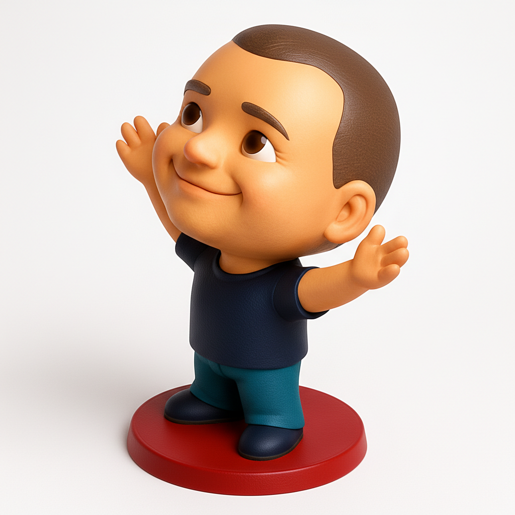 face to 3d model ai-3D portrait printing from photo_Happy Boy Figurine: Spread Joy & Enthusiasm!