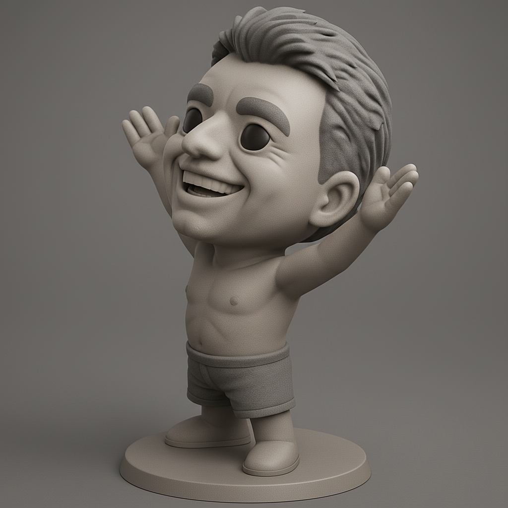 face to 3d model ai-3D portrait printing from photo_Smiling Chibi Figure: Bring Joy to Your Space!