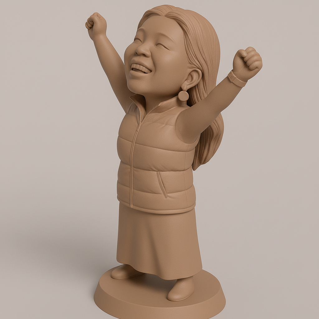 silhouette 3d printer maker-3d portrait printing_Joyful Celebration Figure for 3D Printing