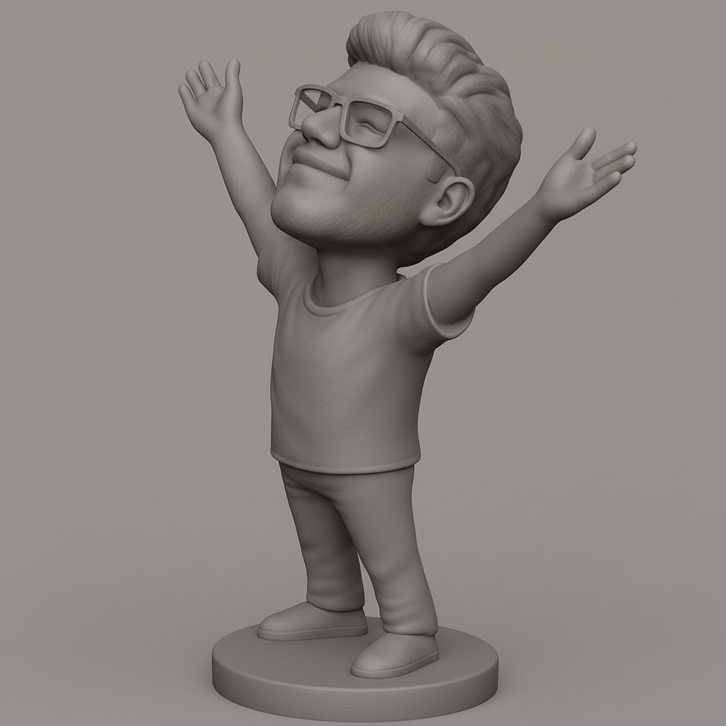 face anatomy 3d model-create 3d face model from photo_Pure Joy Figurine: Uplifting Desk Art