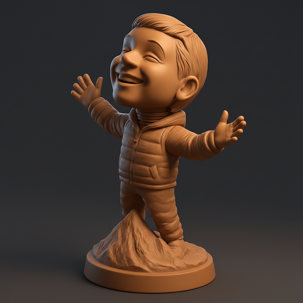 face anatomy 3d model-create 3d face model from photo_Spreading Joy: Little Adventurer Figurine