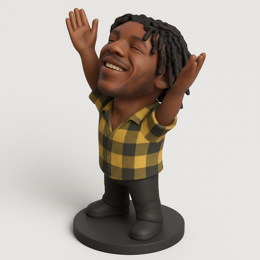 silhouette 3d printer maker-3d portrait printing_Joyful Celebratory Figure for 3D Printing