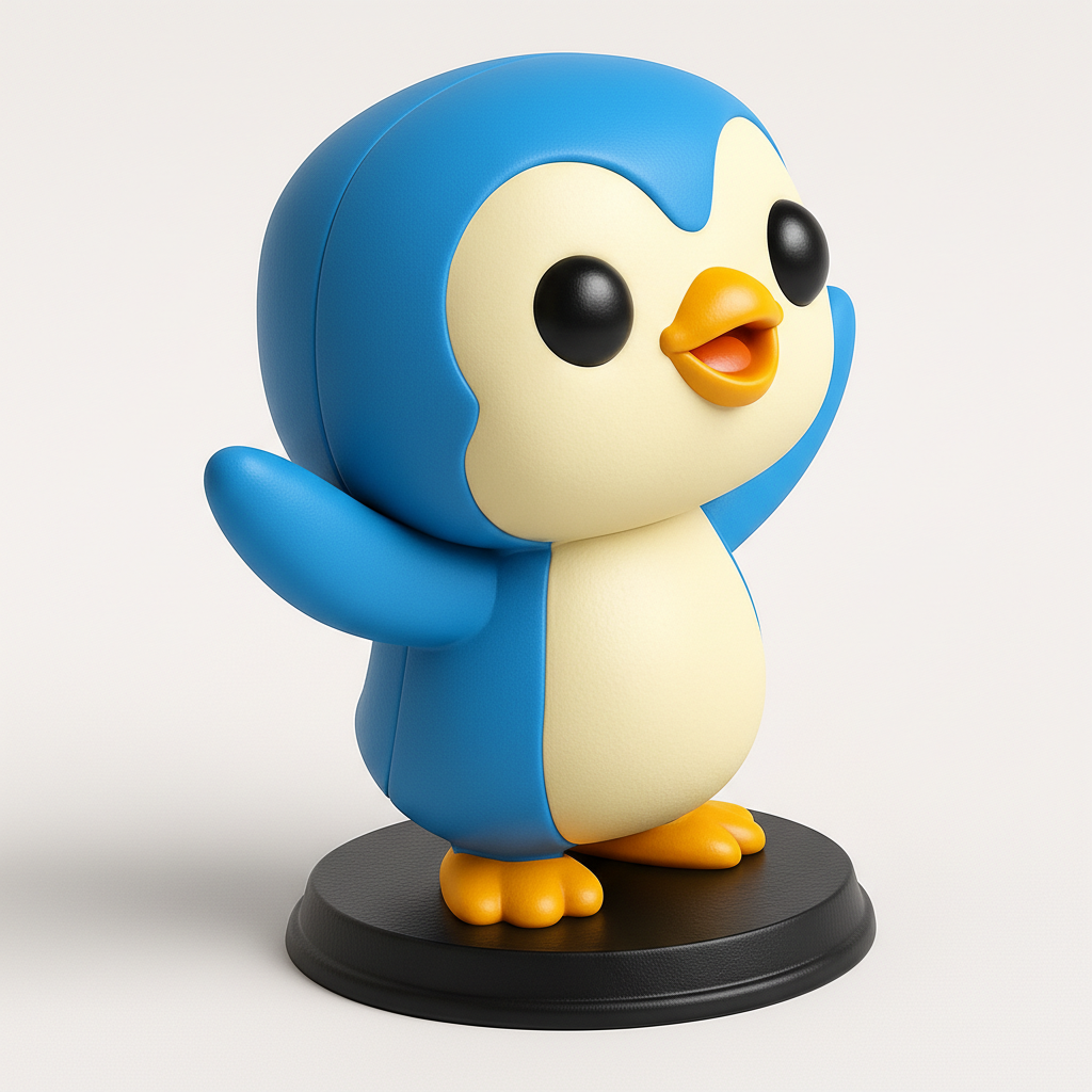 face to 3d model ai-3D portrait printing from photo_Cute Waving Penguin Pal 3D Print