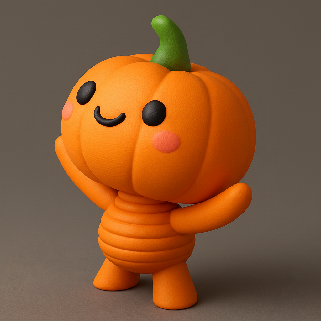 face anatomy 3d model-create 3d face model from photo_Charming Pumpkin Pal Figurine