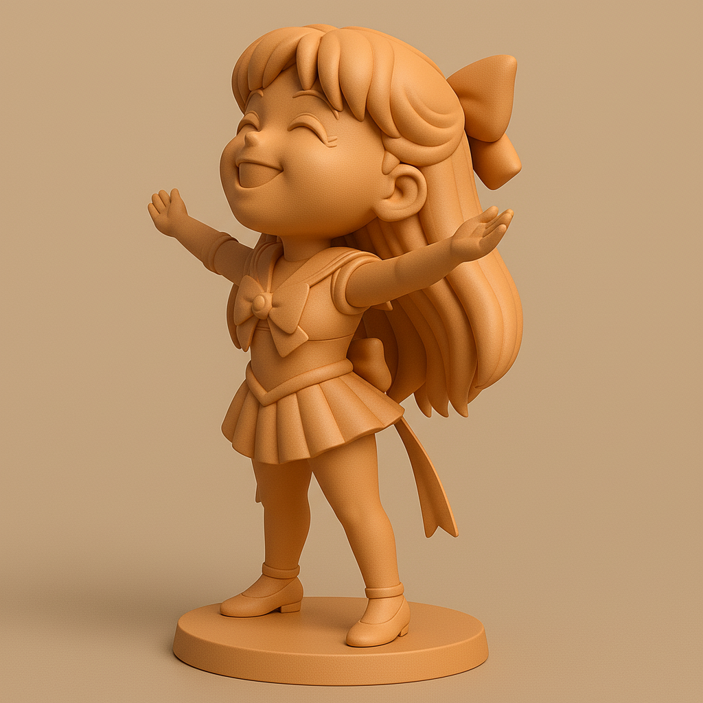 silhouette 3d printer maker-3d portrait printing_Joyful Character Figure for Printing