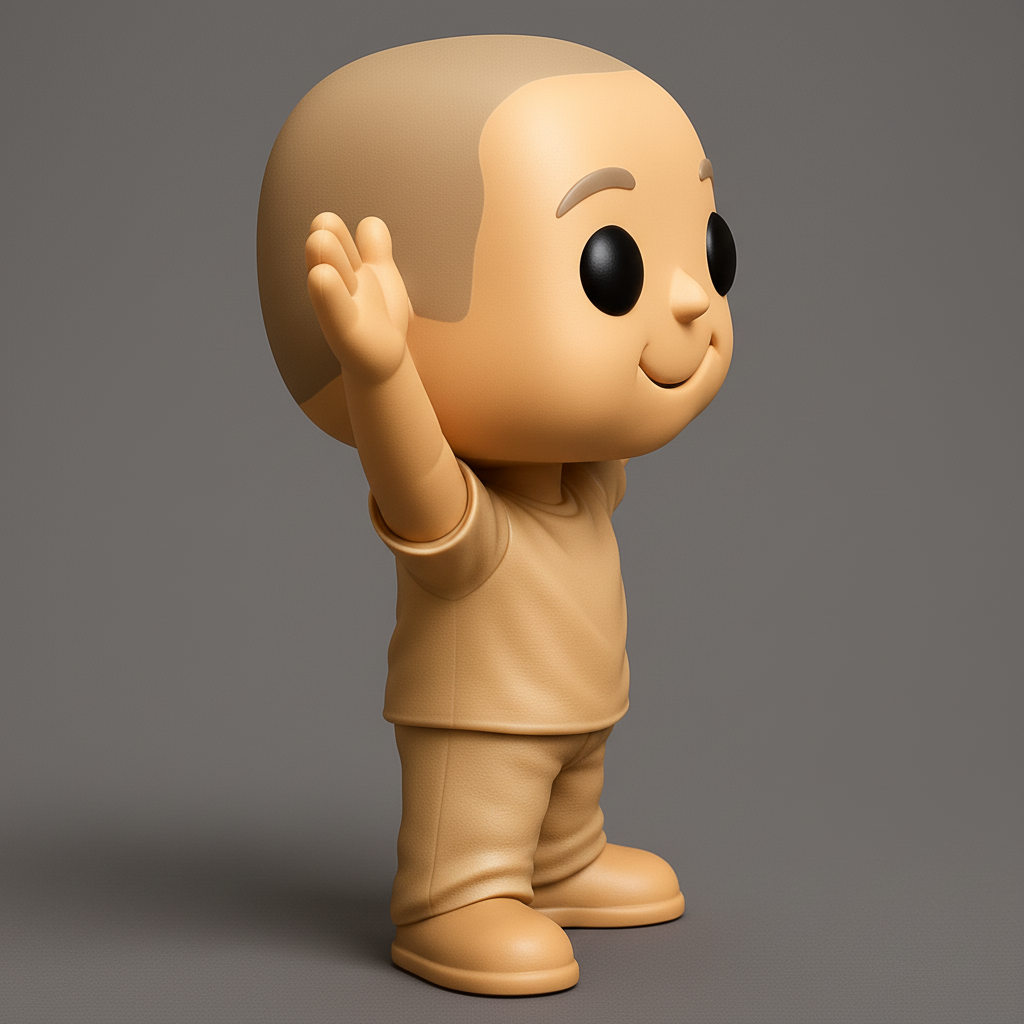 face to 3d model ai-3D portrait printing from photo_Blank Funko-Style Kid Figurine - Customizable Base