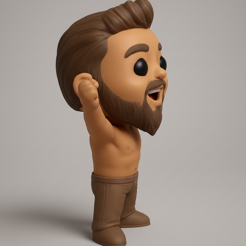 face to 3d model ai-3D portrait printing from photo_Excited Pop! Style Man - Ready to Celebrate & Customize