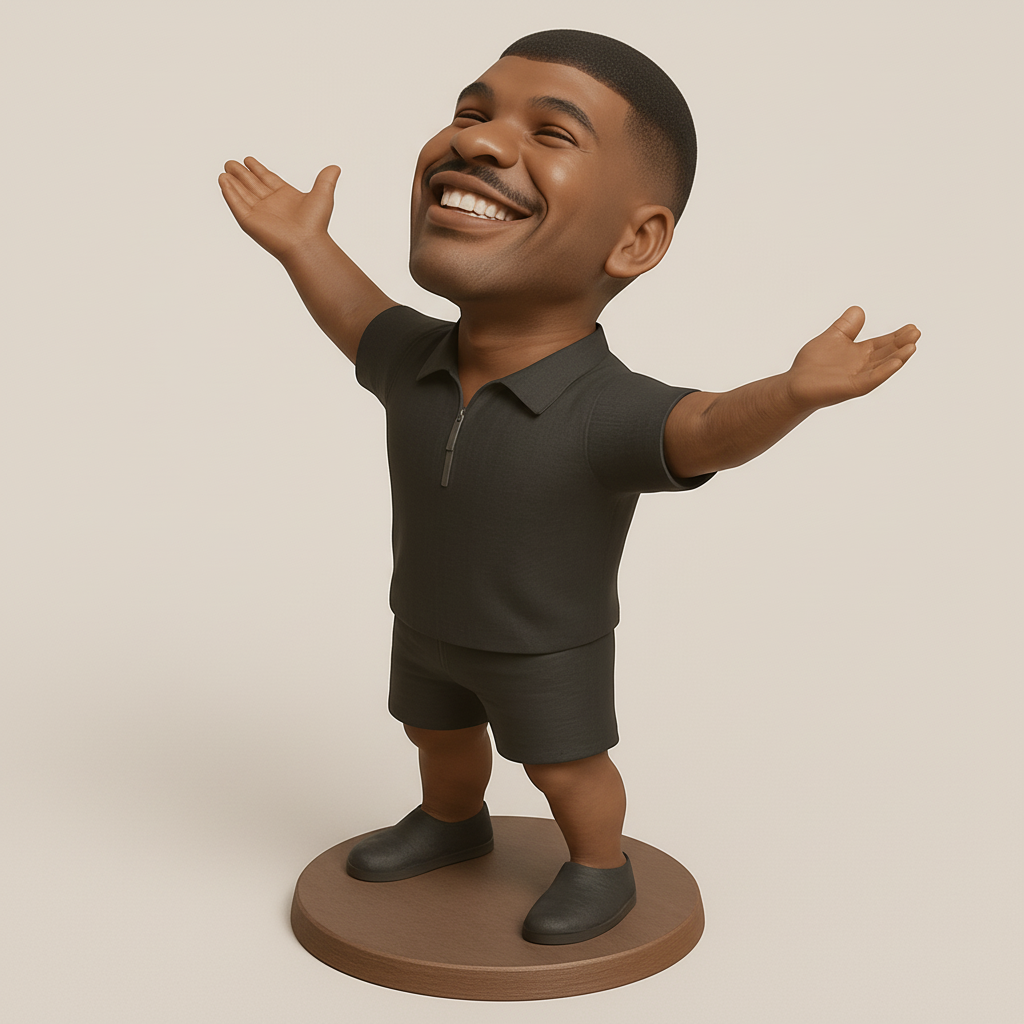 face to 3d model ai-3D portrait printing from photo_Optimistic Bobblehead Decor - A Smile for Any Space