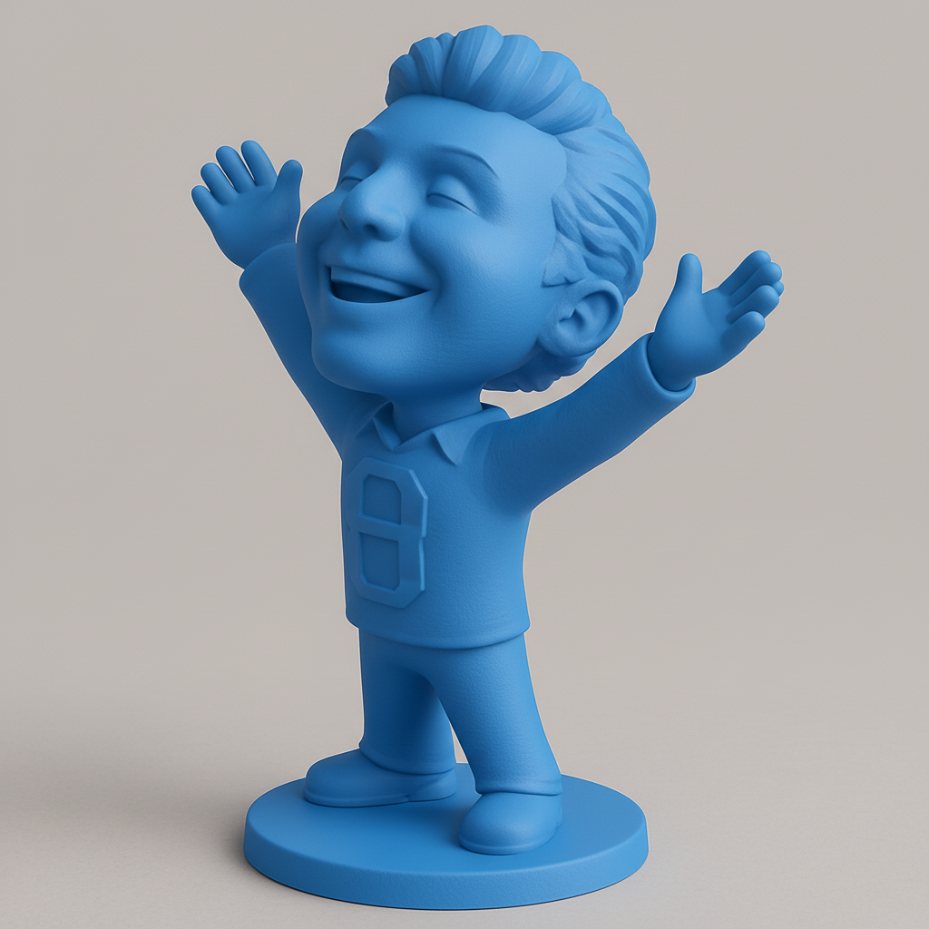 face anatomy 3d model-create 3d face model from photo_Victory! Joyful Athlete #8 Desk Statue