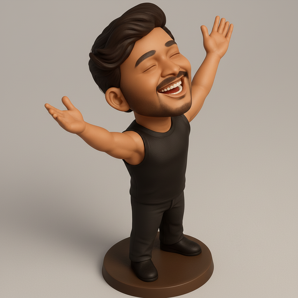 face to 3d model ai-3D portrait printing from photo_Uplifting Smile Figurine: Celebrate Joy & Positive Vibes