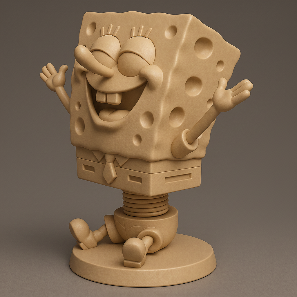 face anatomy 3d model-create 3d face model from photo_Cheerful SpongeBob SquarePants Figurine