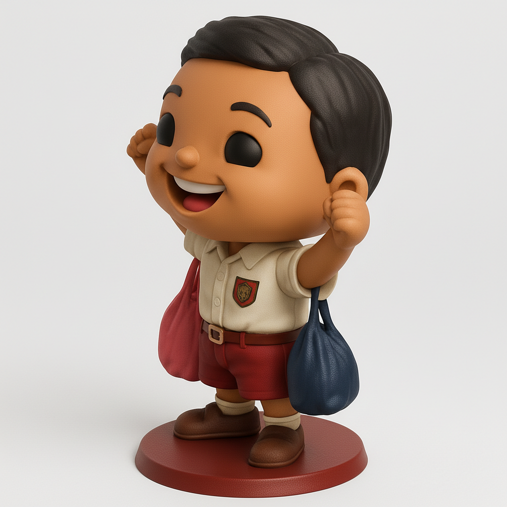 face anatomy 3d model-create 3d face model from photo_Joyful Student Figure with Bags - Celebrate Achievements!