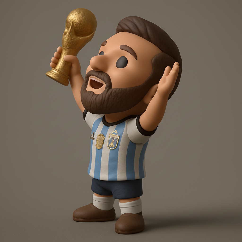 face to 3d model ai-3D portrait printing from photo_Lionel Messi in his glory