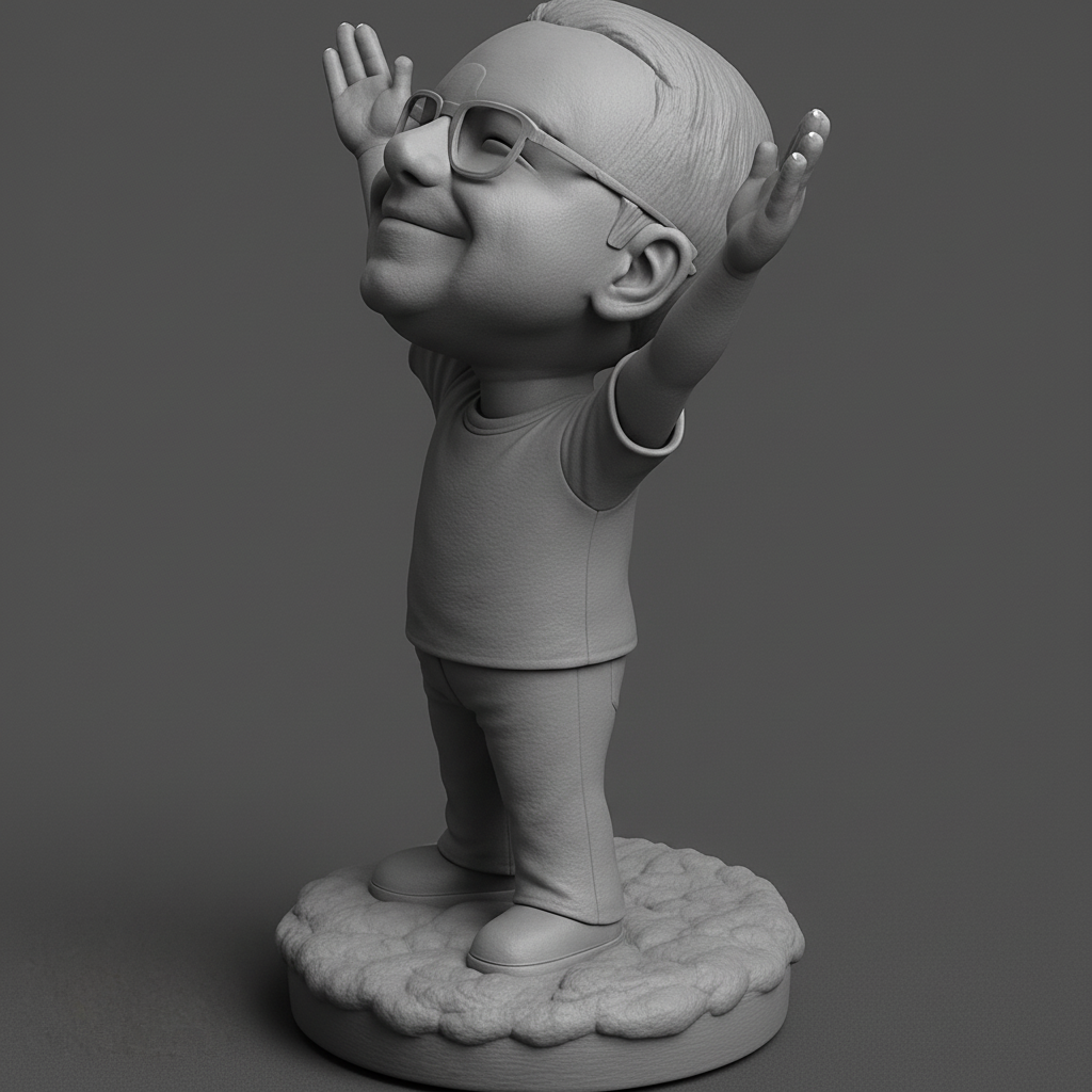 silhouette 3d printer maker-3d portrait printing_Triumphant Joy Statue - Celebrate Success in 3D!