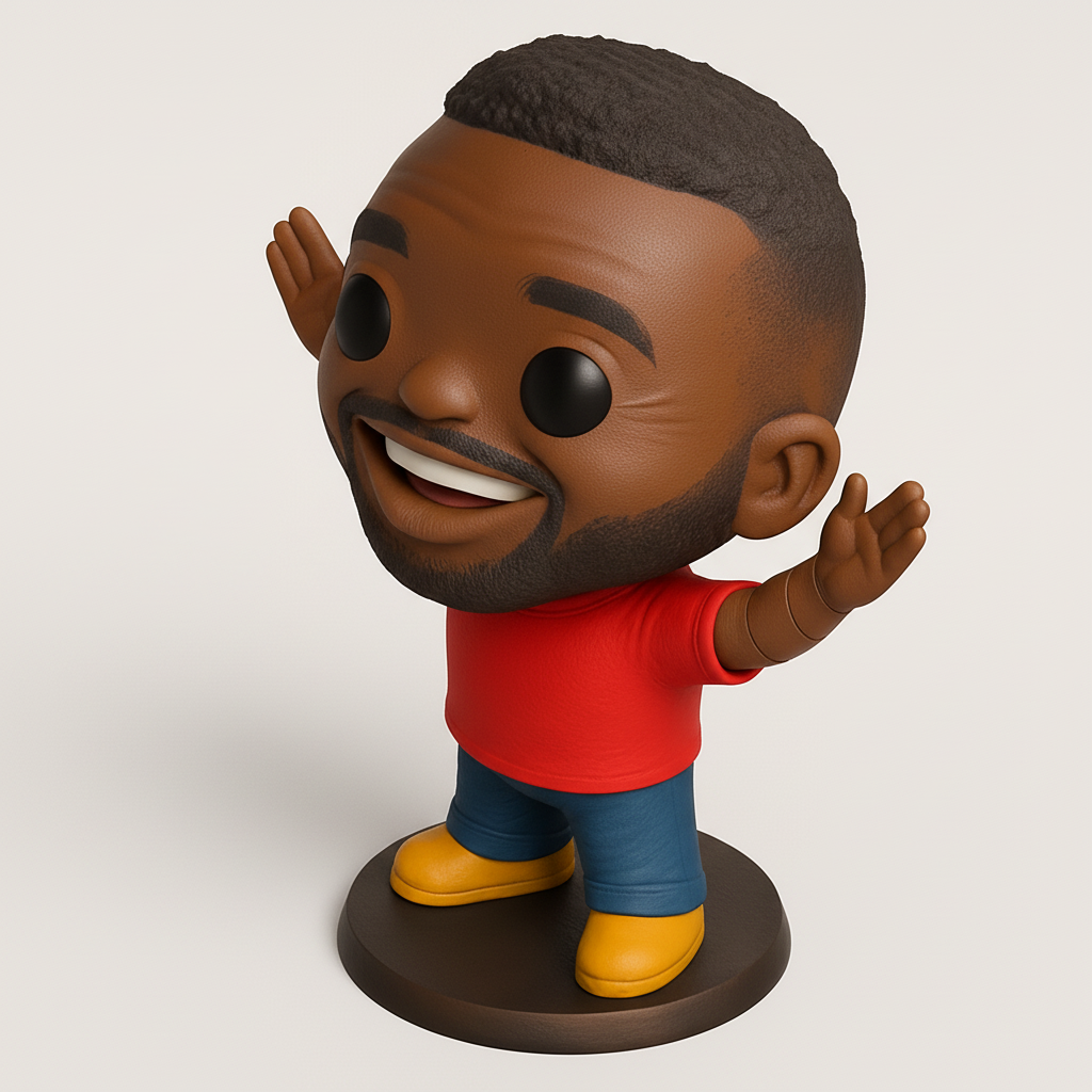 face to 3d model ai-3D portrait printing from photo_Smiling Funko Style Figurine - Your Cheerful D