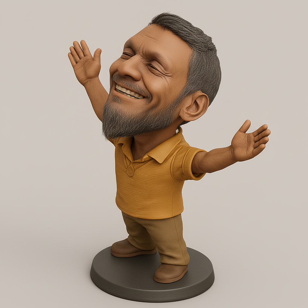 face anatomy 3d model-create 3d face model from photo_Joyful Spirit Figurine: Embrace Happiness Desk Buddy