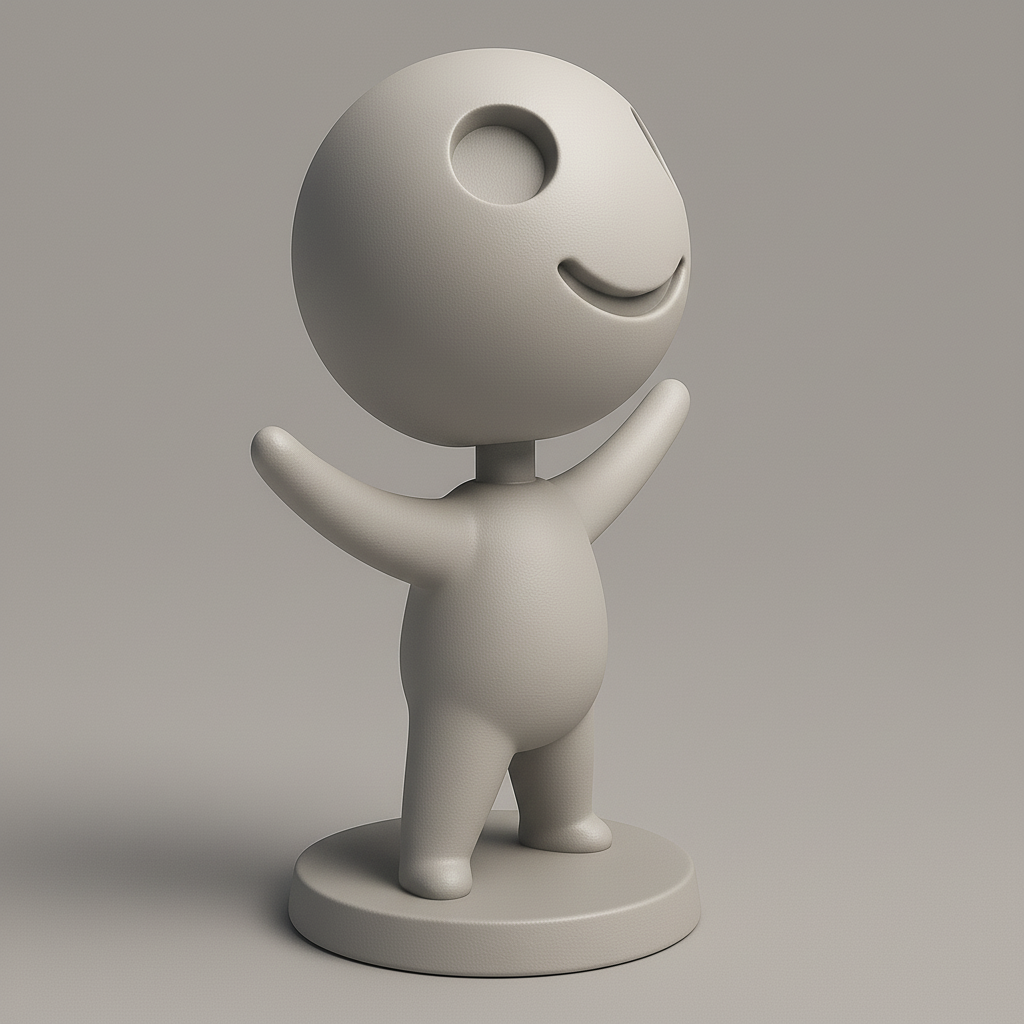silhouette 3d printer maker-3d portrait printing_Cheerful Character Figurine