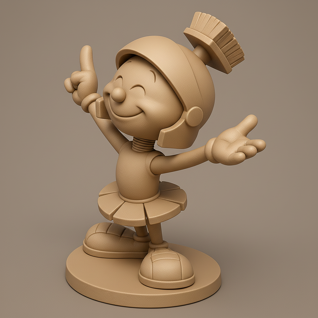 silhouette 3d printer maker-3d portrait printing_Cheerful Cartoon Knight Figurine