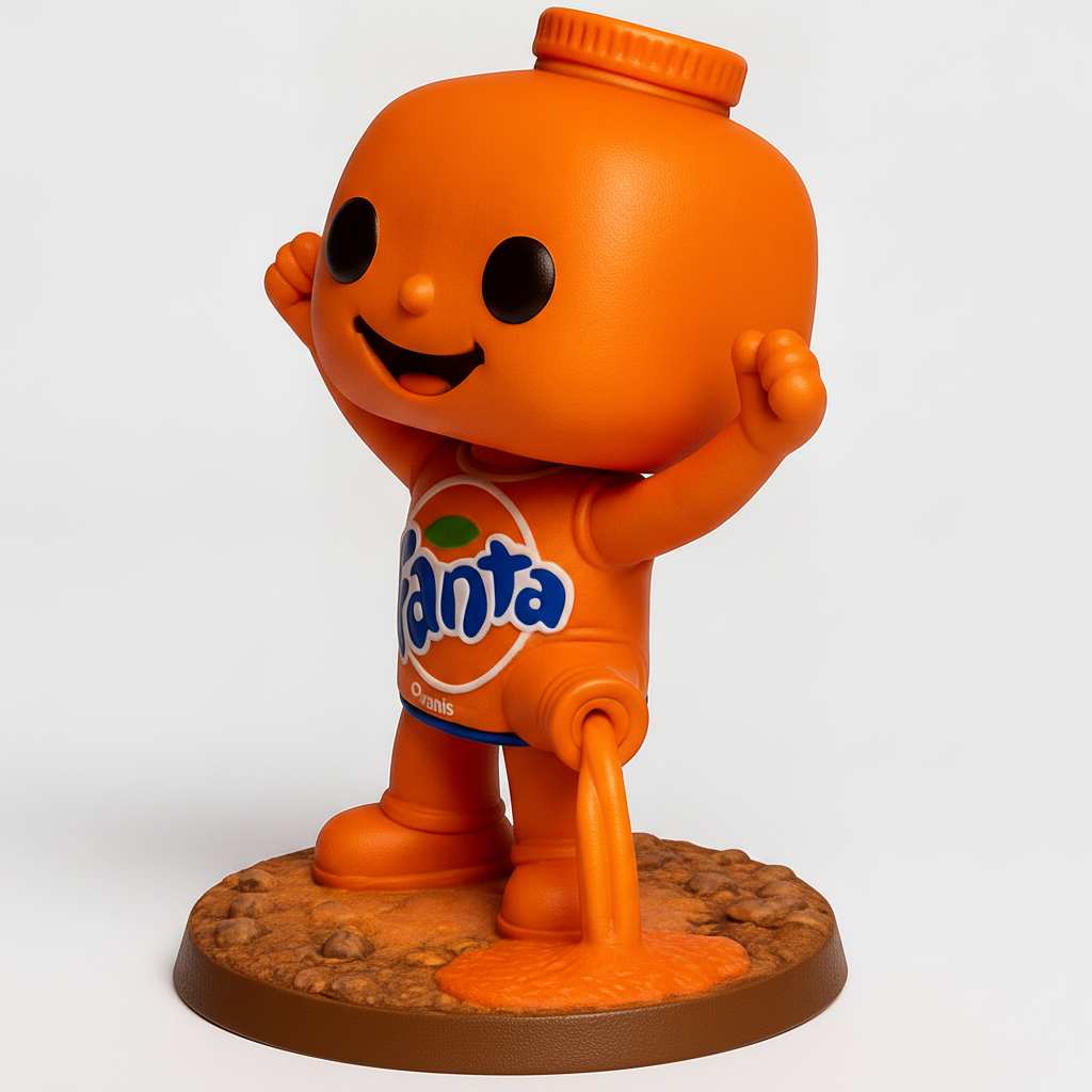 face anatomy 3d model-create 3d face model from photo_Dynamic Fanta Mascot Figure: Spill the Joy!