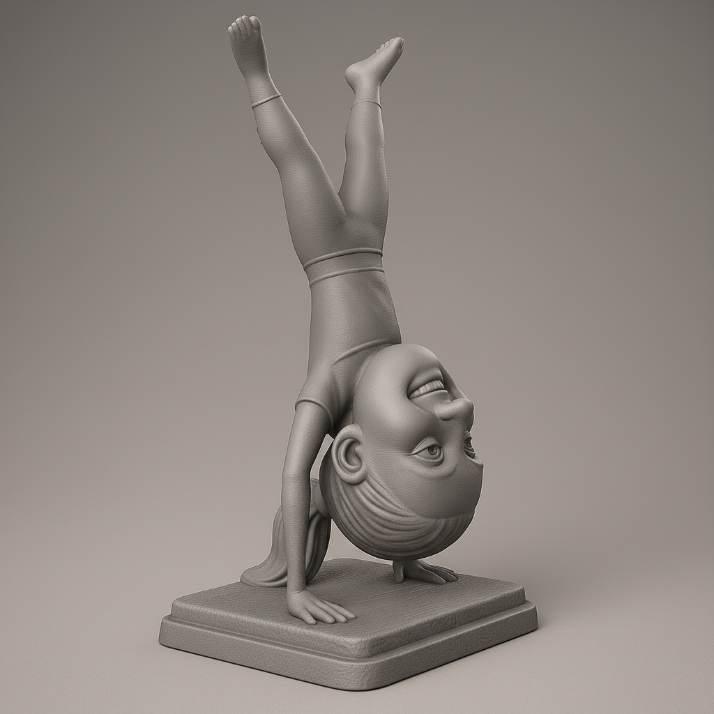 face anatomy 3d model-create 3d face model from photo_Upside Down Gymnast Figurine