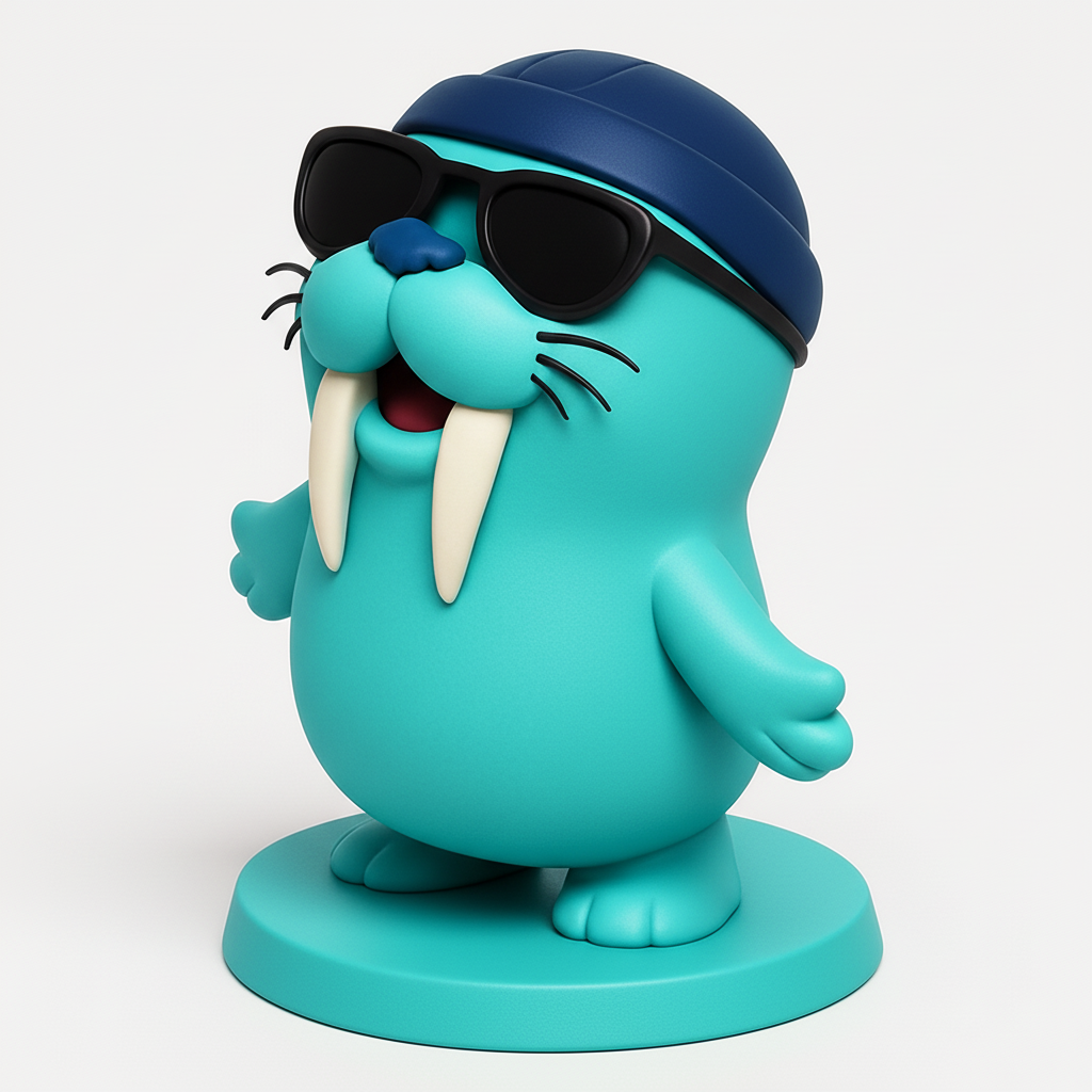 face anatomy 3d model-create 3d face model from photo_Cool Walrus Figurine: Ocean Vibes Decor