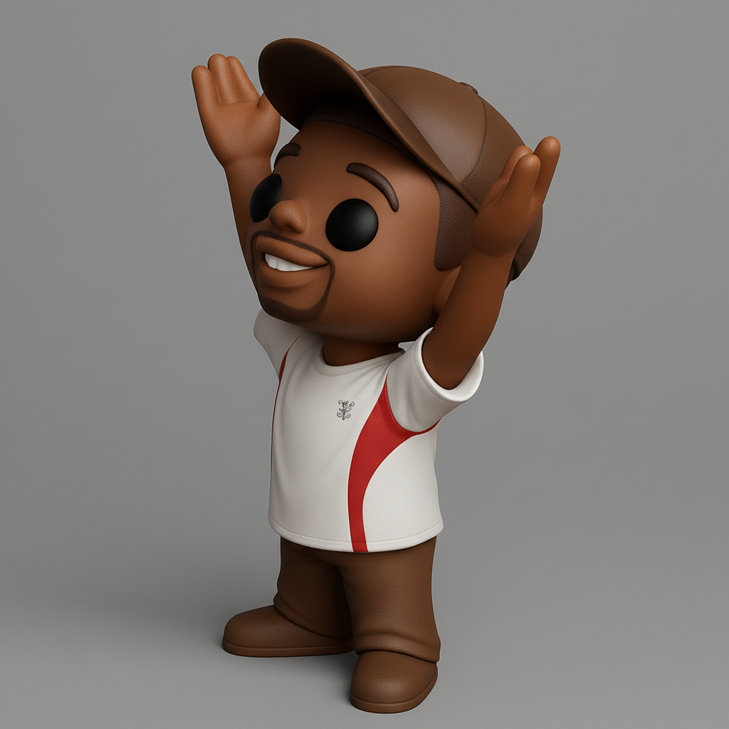 face anatomy 3d model-create 3d face model from photo_Celebrate Joy: Funko-Style Enthusiast Figure