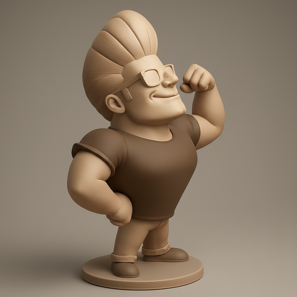 face to 3d model ai-3D portrait printing from photo_Mighty Man Flex Figurine: Show Your Strength!